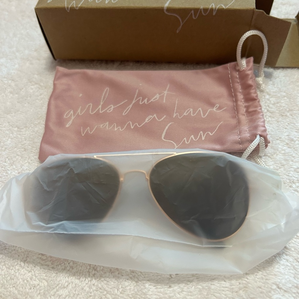 Summer & Rose Aviator Sunglasses with brown lenses and gold-tone metal frame.